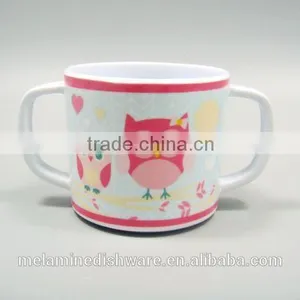 Owl Print Kids Melamine Water Cup With Two Handle/melamine Children Drinking Mug thumbnail-1