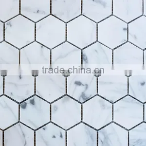 MM-CV261 Gold Supplier Customized Flooring Natural Stone Asian Statuary Hexagon Marble Mosaics Tiles thumbnail-2
