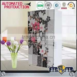 Indian Bedroom Wardrobe Designs 3 Door Steel Wardrobe Cabinet With Lock thumbnail-6