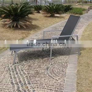 Outdoor Aluminum Chaise Lounge, Garden Sling Sun Lounge With Mesh Fabric thumbnail-1