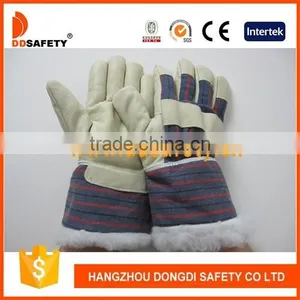 DDSAFETY Cow Grain Winter Gloves Stripe Back Boe Lining Driver&winter Gloves thumbnail-1