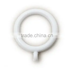 Plastic White Curtain Pole Rod Ring, ID34mm/OD46mm & ID26mm/OD33mm thumbnail-1