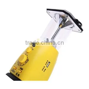 Solar Hand Crank Dynamo Camping Tent Lantern Lamp Am/fm Radio 8led Phone Charger thumbnail-3