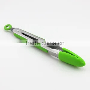 Green Mini Kitchen Standard Tongs Pasta Meat BBQ Grilling thumbnail-1