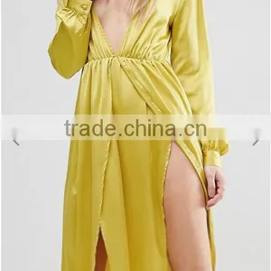 Satin Dress/ Long Maxi Dress Trendy Evening Clothing thumbnail-5