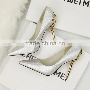 HFR-JS14034 Spanish Leather Women Stylish High Heel Shoes thumbnail-6