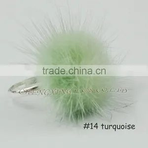 CX-A-27 Genuine Mink Fur Ball Finger Ring thumbnail-6