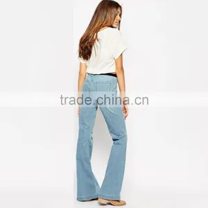 Denim Fashion Custom Loose Wide-legged Jeans New Designs Photos thumbnail-2