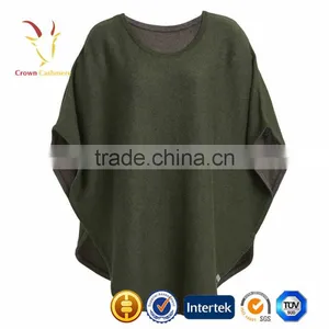 Women Merino Wool Knit Plus Size Ponchos thumbnail-5