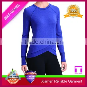 Blank Raglan Long Sleeve Wholesale Woman Gym Sport t Shirt thumbnail-3