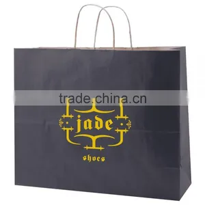 USA Made Solid Tinted Kraft Shopping Bag - Made of Natural Kraft Paper, Dimensions Are 16" x 6" x 13" and Comes With Your Logo. thumbnail-2