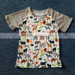 Bulk Whoelsale Raglan Shirt Customized Design Children's Zoo Raglan Shirts for Kids Raglan thumbnail-1
