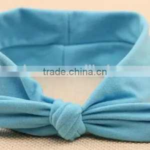 Solid Color Bow Style Cotton Kids Headband, Kids Cotton Fabric Headband thumbnail-5