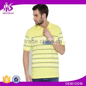 2017 Guangzhou Shandao Garment OEM Customized 180g 100% Cotton Men Striped Short Sleeve Polo Shirt thumbnail-1