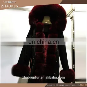 2016 Winter Elegant Thick Fox Fur Coat , Fashion Hood Colored Sexy Fox Fur Jacket thumbnail-4