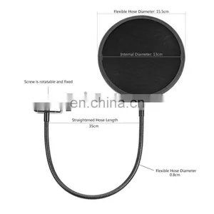 Studio Microphone Pop Filter Mic Recording Wind Screen Pop Shield Mask Popfilter thumbnail-2