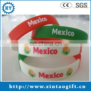 Custom Mexico Colorful Rubber Wristbands thumbnail-1