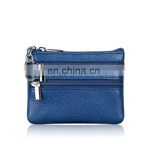 3 Zippers Genuine Leather Coin Bag Credit Card Bag Cash Bag thumbnail-5