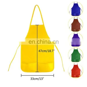Customized Logo Art Smock Artist Fabric Aprons With 2 Pockets For Chidren 47*33 cm thumbnail-4