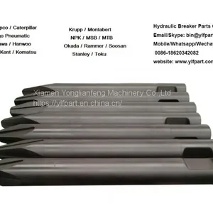 Crushing Stone Rock Breaker Chisels 135mm Rod Bits Chicago Pneumatic H140S,H160,H160C,H160Cs,H170,H180 thumbnail-1