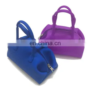 Candy Color Women Waterproof Silicone Mini Tote Coin Purses Hand Carry Money Bags With Zipper thumbnail-5