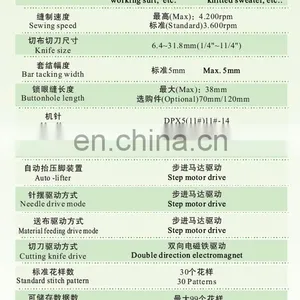 High-speed Computer Controlled Buttonholing Machine thumbnail-3