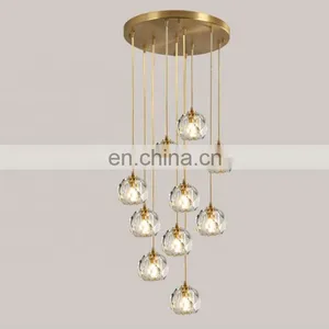 Decoration Luxury Lighting k9 Crystal Lamps Ceiling Chandelier Hanging Nordic Pendant Light thumbnail-5