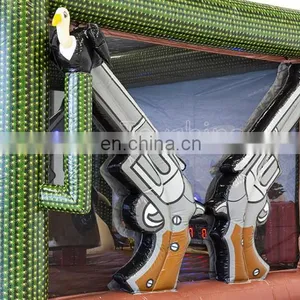 Factory Wholesale OEM Inflatable Mechanical Rodeo Bull Ride Machine Hippo Shooting Riding Game For Sale thumbnail-6