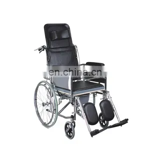 Foldable Chromed Steel Hospital Medical Commode Chair With Solid Castor thumbnail-3