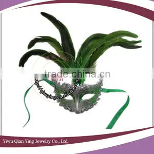 Venetian Masquerade Carnival Mask With Feather thumbnail-5
