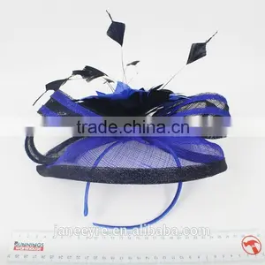 2015 New Design Elegant Church/Races Sinamay Fabric Feather Fascinator Hat thumbnail-4
