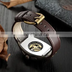 SHENHUA 9868 Simple Sports Automatic Mechanical Watch Leather Strap Analog Display Luxury Watches Men thumbnail-5