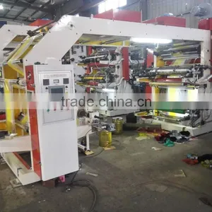 Reel to Reel Plastic Film , Paper High Speed 6 Colors Flexo Printing Machine With Anilox Roller,Doctor Blade thumbnail-1