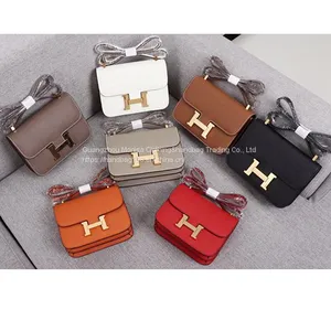 2022 New Stewardess Kangkang Bag Fashion Leather Women's Bag Diagonal One-Shoulder Mini Tofu Small Square Bag Palm Pattern Tide thumbnail-1