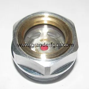 BSP G Thread Round Aluminum Oil Sight Glass for Bizter With Flat Tempered Glass thumbnail-4