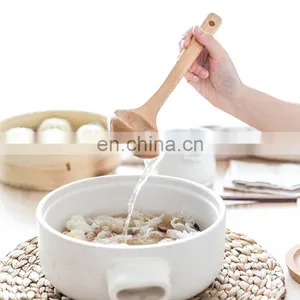 Cheap Natural Bamboo Spoon Spatula Utensils Set Kitchen Bamboo Soup Spoon thumbnail-2