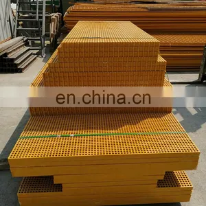 High Strength Durable Molded Frp Plastic Bar Grating Fiberglass Frp Plastic Grid Grating Platform thumbnail-5