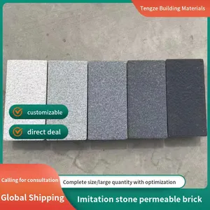 Imitated Stone Permeable Brick PC Brick Parking Space Sidewalk Brick Spanish Brick Pavement Brick Paving Stone Green Area Brick thumbnail-4