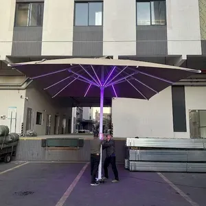 6m Diameter Extra Large Parasol Outdoor Leisure Large Center Column Garden Umbrella With LED Light Large Sun Umbrella thumbnail-5