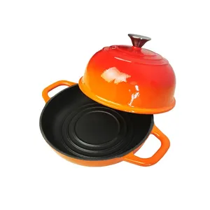 Enameled Cast Iron Dutch Oven for Sourdough Bread Baking 10 Inch Enamel Thick Coated Cookware Set Non Stick for Cooking thumbnail-1