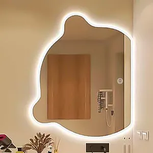 Customized Bear-shaped Mirror, Luxury and Unique-shaped Creative Smart Mirror, Bathroom LED Makeup Mirror, Wall-mounted Bathroom Mirror thumbnail-4
