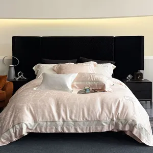 Washed Cotton Bedding Set, 4 Piece Pure Cotton Duvet Cover, Minimalist Blush Pink, Hypoallergenic, Softer With Every Wash, All Season King Size thumbnail-1