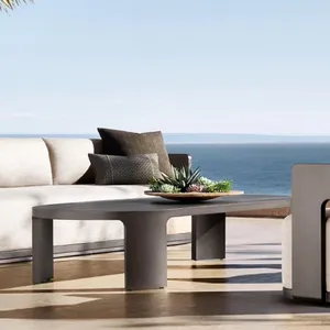 Modern Aluminum Outdoor Furniture Set, Weatherproof 4-Piece Sofa & Chair Set for Patio & Pergola thumbnail-5