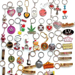 Wholesale Price Personalized USA Las Vegas Teddy Bear Tourist Keepsakes Collectible Decorative Cultural Custom Souvenir Metal Keychain Factory thumbnail-1