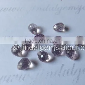 AAA Grade Pink Amethyst Faceted Drops Half Drill Loose Gemstone thumbnail-1