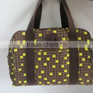 Large Size Lattice Fabric Lady Handbag Bag thumbnail-1