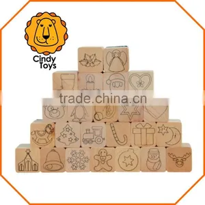 Wooden Rubber Stamps Advent Calendar 24 Pcs for Christmas thumbnail-1