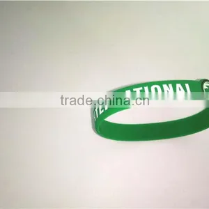 Novelty Style Green Silicone Bracelet Rubber Snap Slap Wristband Producer thumbnail-4