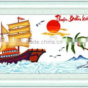 Thuan Buom Xuoi Gio Vietnam Style 100% Precisely Printed Cross Stitch thumbnail-2