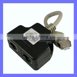 CAT5/6 Ethernet RJ45 LAN Port 1 to 2 Socket Rj45 Splitter Connector thumbnail-1